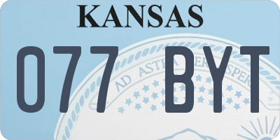 KS license plate 077BYT