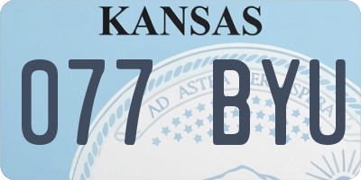 KS license plate 077BYU