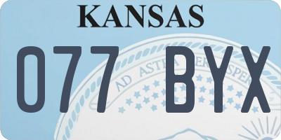 KS license plate 077BYX