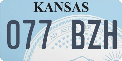 KS license plate 077BZH