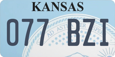 KS license plate 077BZI