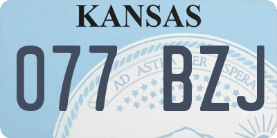 KS license plate 077BZJ