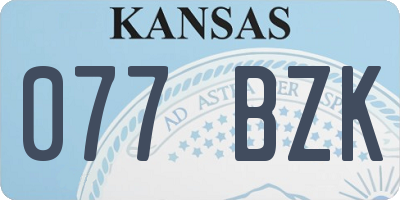 KS license plate 077BZK