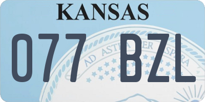 KS license plate 077BZL