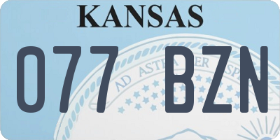 KS license plate 077BZN
