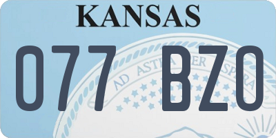 KS license plate 077BZO