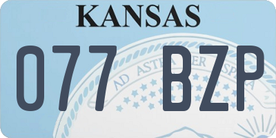 KS license plate 077BZP