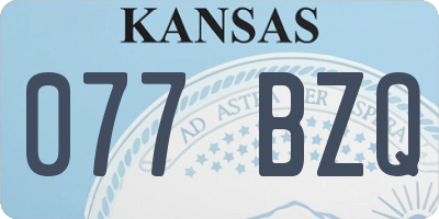 KS license plate 077BZQ