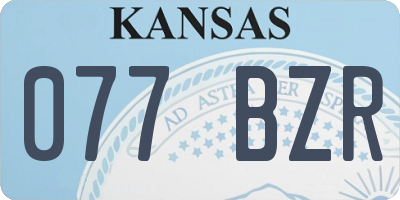 KS license plate 077BZR