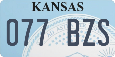 KS license plate 077BZS