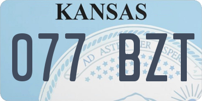 KS license plate 077BZT