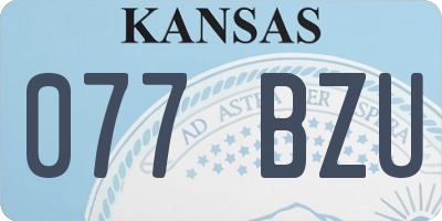 KS license plate 077BZU