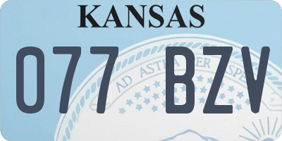 KS license plate 077BZV