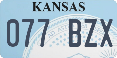 KS license plate 077BZX