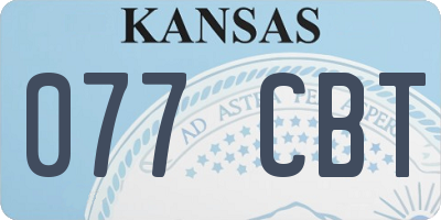 KS license plate 077CBT