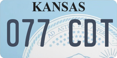 KS license plate 077CDT