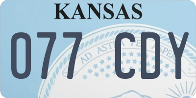 KS license plate 077CDY