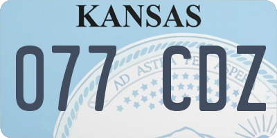 KS license plate 077CDZ