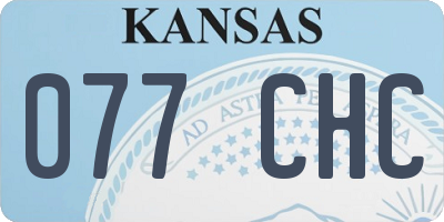 KS license plate 077CHC