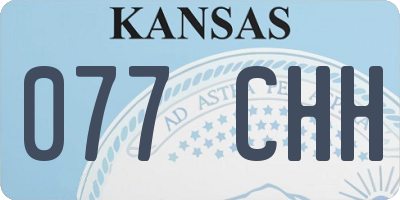 KS license plate 077CHH