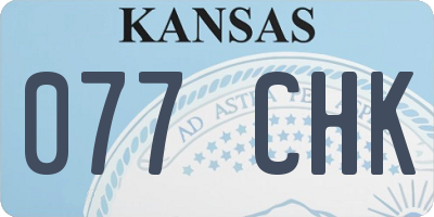 KS license plate 077CHK