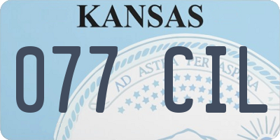 KS license plate 077CIL