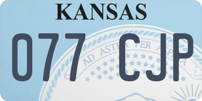 KS license plate 077CJP