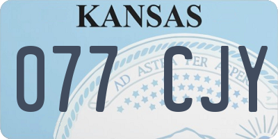 KS license plate 077CJY