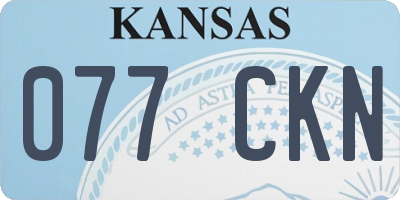 KS license plate 077CKN