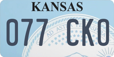 KS license plate 077CKO