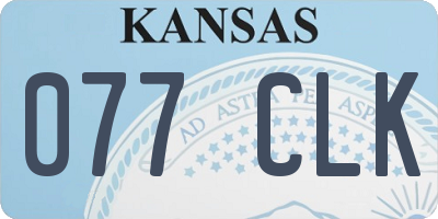 KS license plate 077CLK