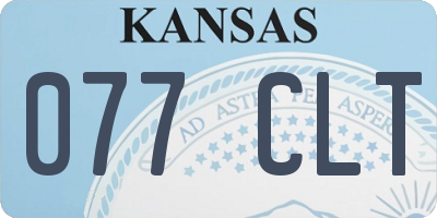 KS license plate 077CLT