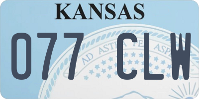 KS license plate 077CLW