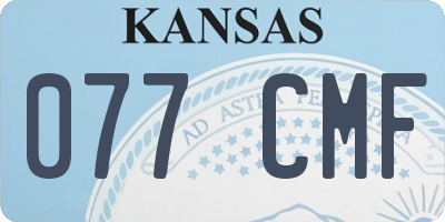KS license plate 077CMF