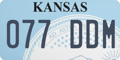 KS license plate 077DDM