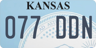 KS license plate 077DDN