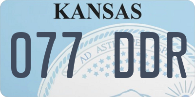 KS license plate 077DDR