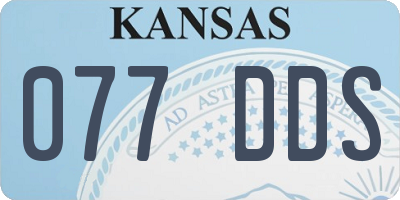 KS license plate 077DDS