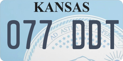 KS license plate 077DDT