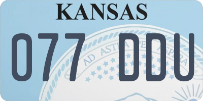 KS license plate 077DDU