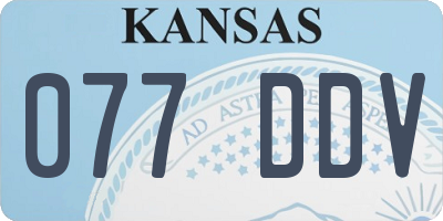 KS license plate 077DDV