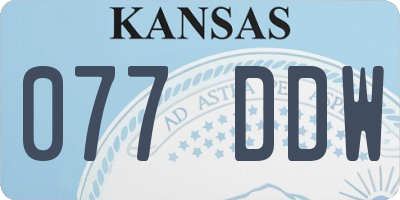 KS license plate 077DDW