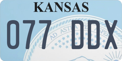 KS license plate 077DDX