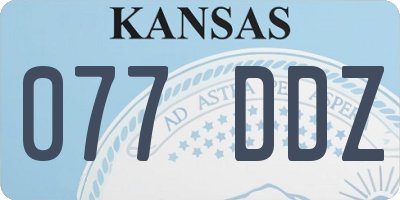 KS license plate 077DDZ