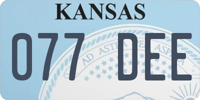 KS license plate 077DEE