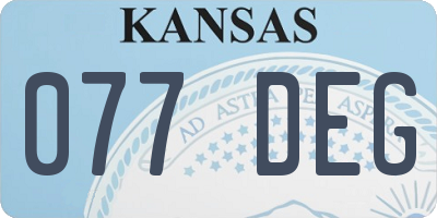 KS license plate 077DEG