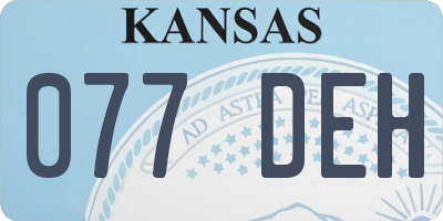 KS license plate 077DEH