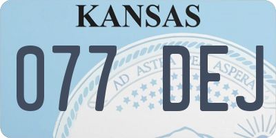 KS license plate 077DEJ