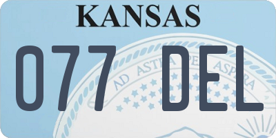 KS license plate 077DEL