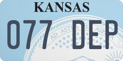 KS license plate 077DEP